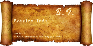 Brezina Irén névjegykártya